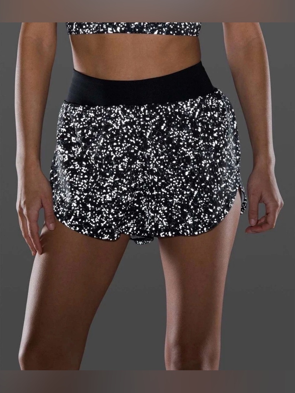 Lululemon Find Your Pace Short 3" Lined Reflective Women's 6 Crinkle Dust